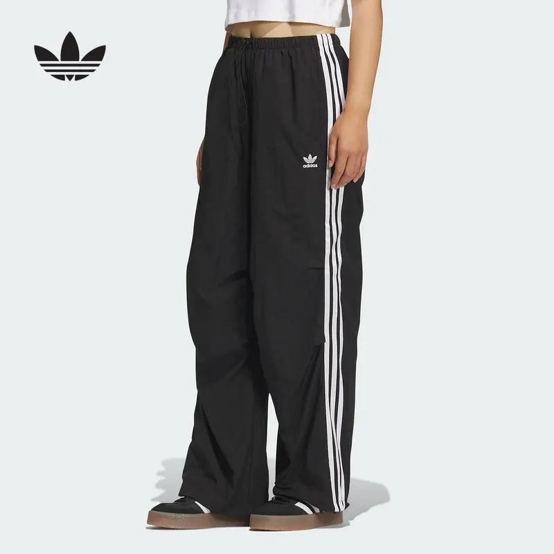 Pantalon Adidas 3 Bandes Femme – Nylon Noir Respirant Sportswear