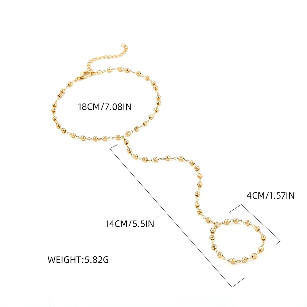 Bracelet Bague Chaîne Papillon Créatif Femme - Bijou Main Connecté Doigt Couple Cadeau