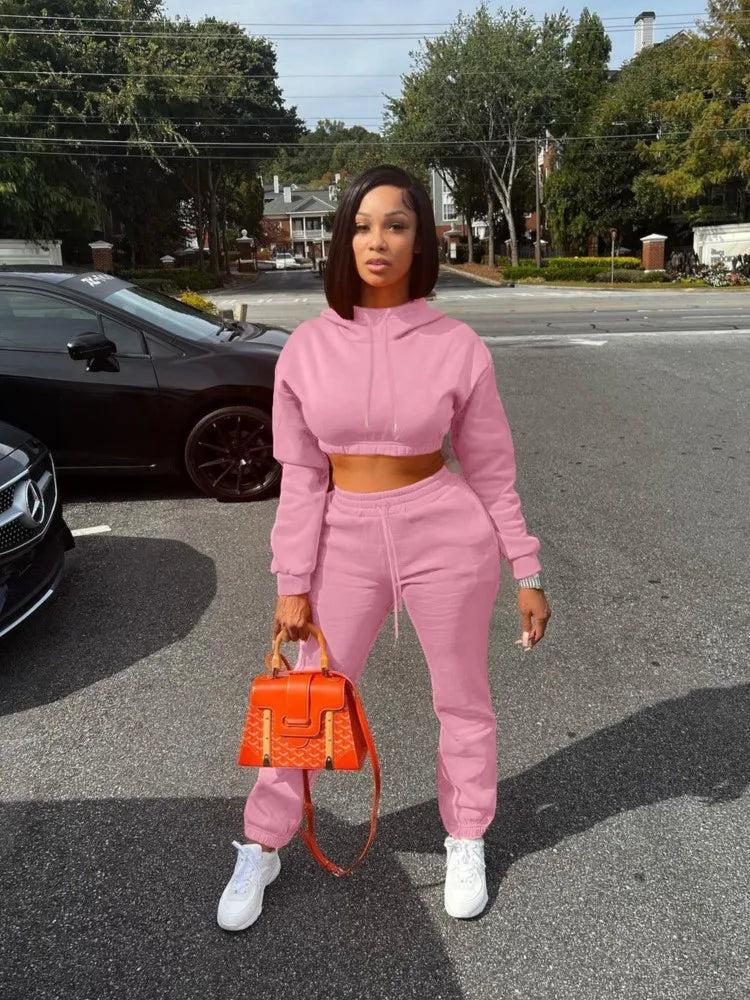 Ensemble Sportswear Femme 2 Pièces - Sweat Workout Pantalon Jogging Fitness