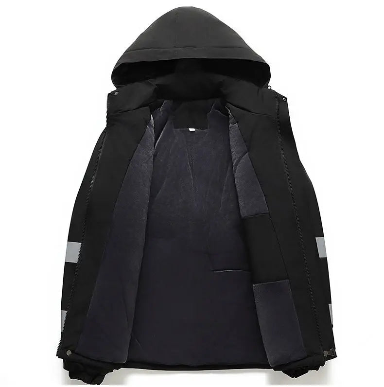 Veste Homme Travail Hiver - Manteau Doublé Thermique Réfléchissant Multi-Poches Logo Personnalisable