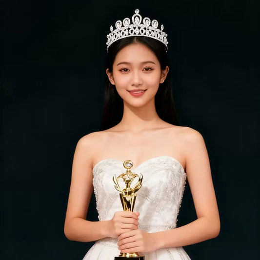 Couronne Tiara Femme Princesse Cristal Argent - Accessoire Cheveux Danse Mariage