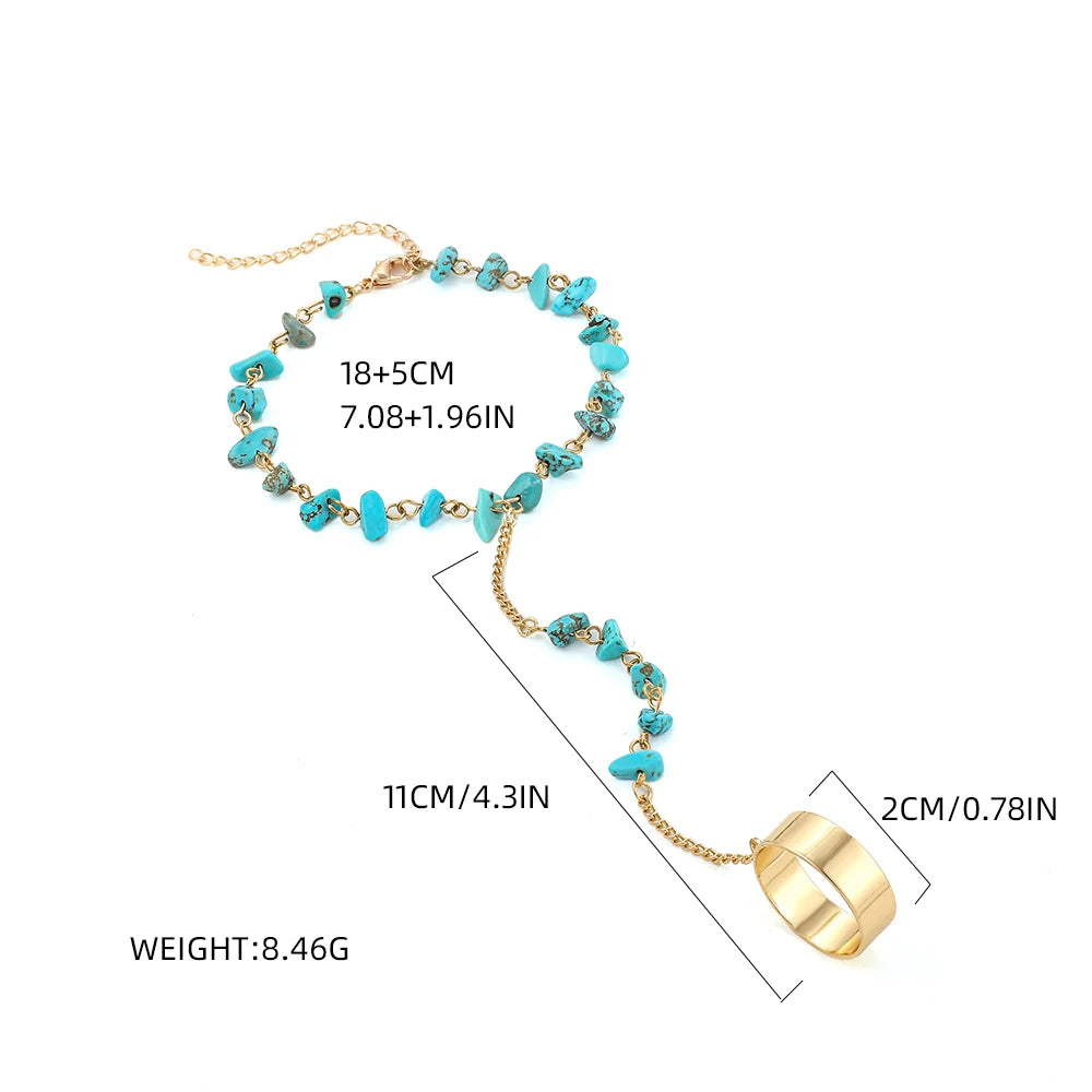 Bracelet Bague Chaîne Papillon Créatif Femme - Bijou Main Connecté Doigt Couple Cadeau