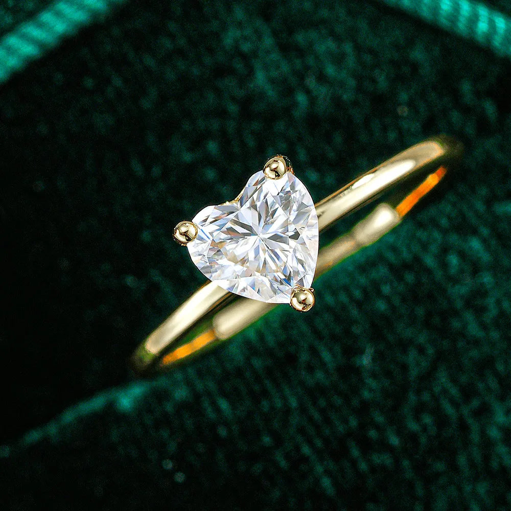 Bague Moissanite 1 Carat Argent 925 Plaqué Or 18K - Femme GRA