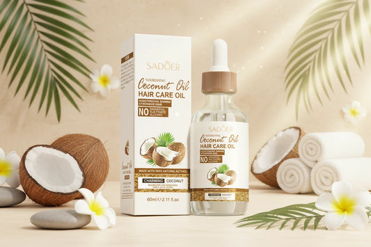 Huile Capillaire Coco SADOER - Essence Soin Cheveux Répare Secs Abîmés Lisse Nourrissant Hydratant Traitement