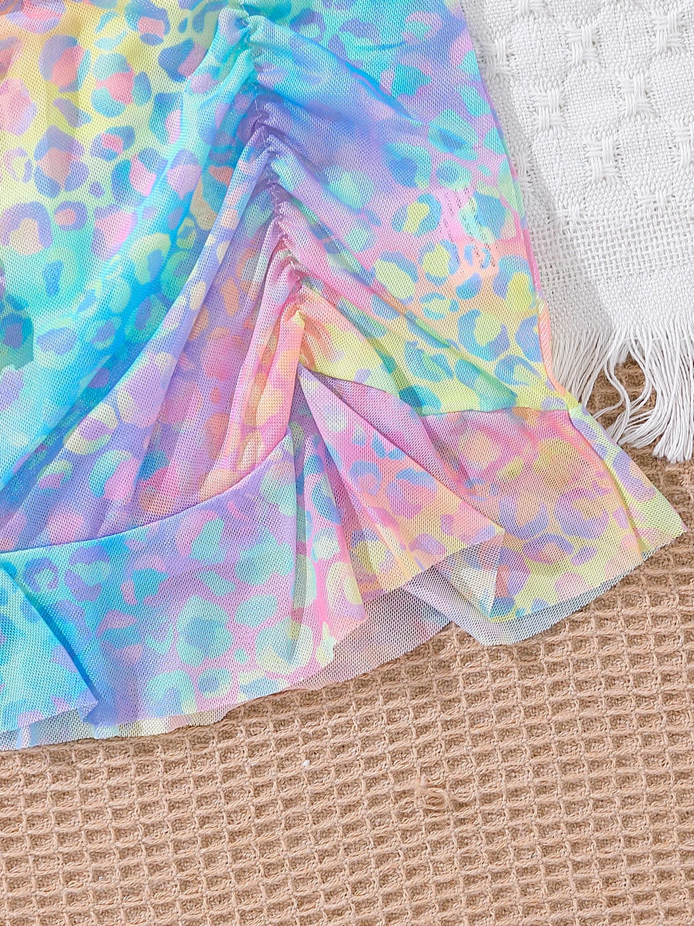 Ensemble Maillot de Bain Fille 3 Pièces Coloré - Bikini + Jupe 8-14 ans