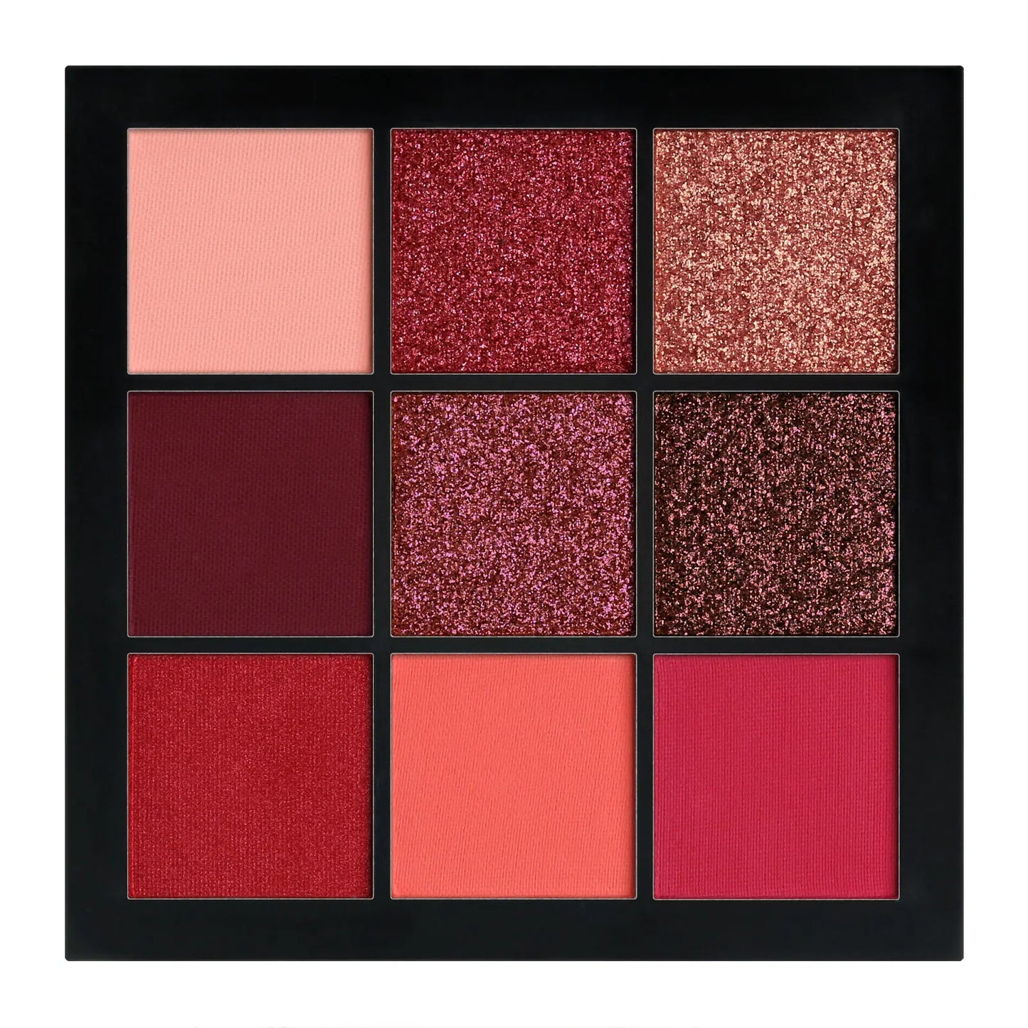Palette Fard à Paupières 9 Couleurs Diamant Améthyste Rubis Rouge Or Mat Shimmer Paillettes Maquillage Luxe