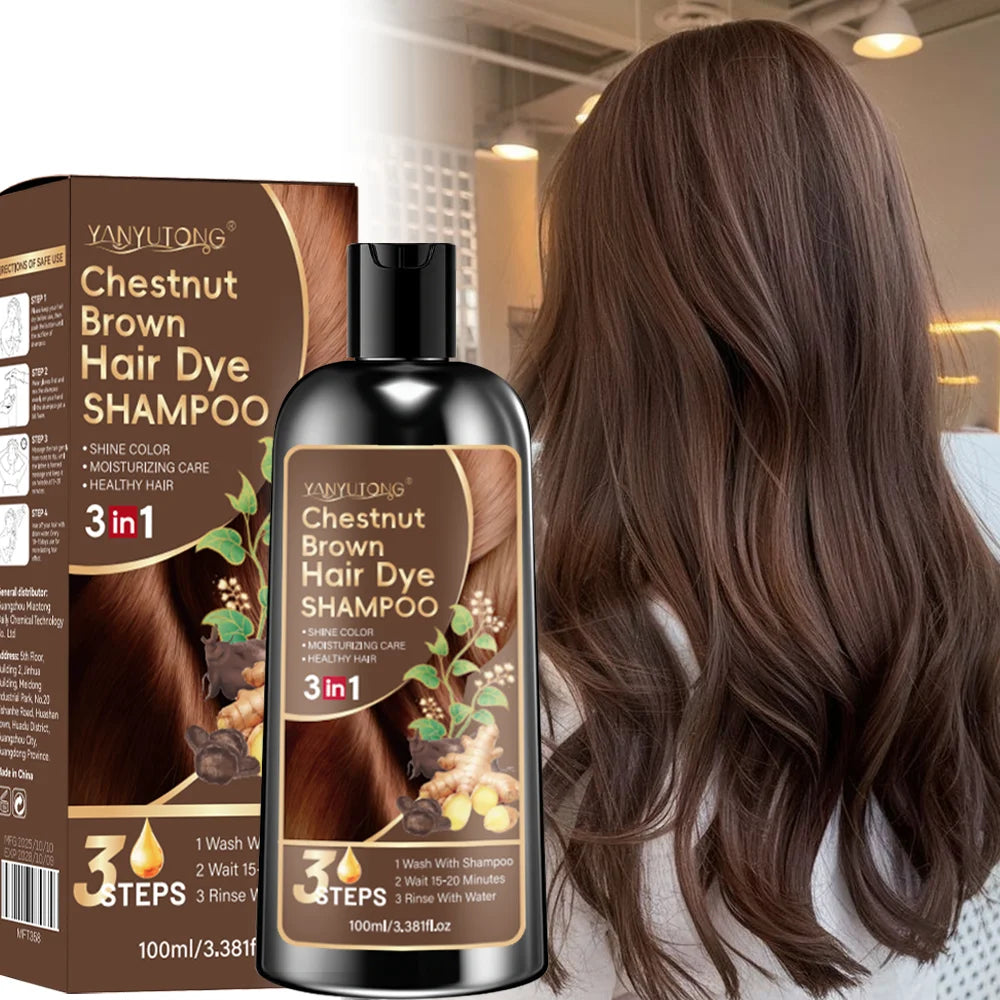 Shampoing Colorant Curcuma 3 en 1 - Cheveux Colorés Nourrissant Formule Douce Plante Beige Clair Naturel