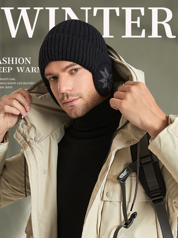 Bonnet Hiver Doublure Fourrure Cache-Oreilles - Bonnet Tricoté Unisexe Chaud Outdoor Homme Femme