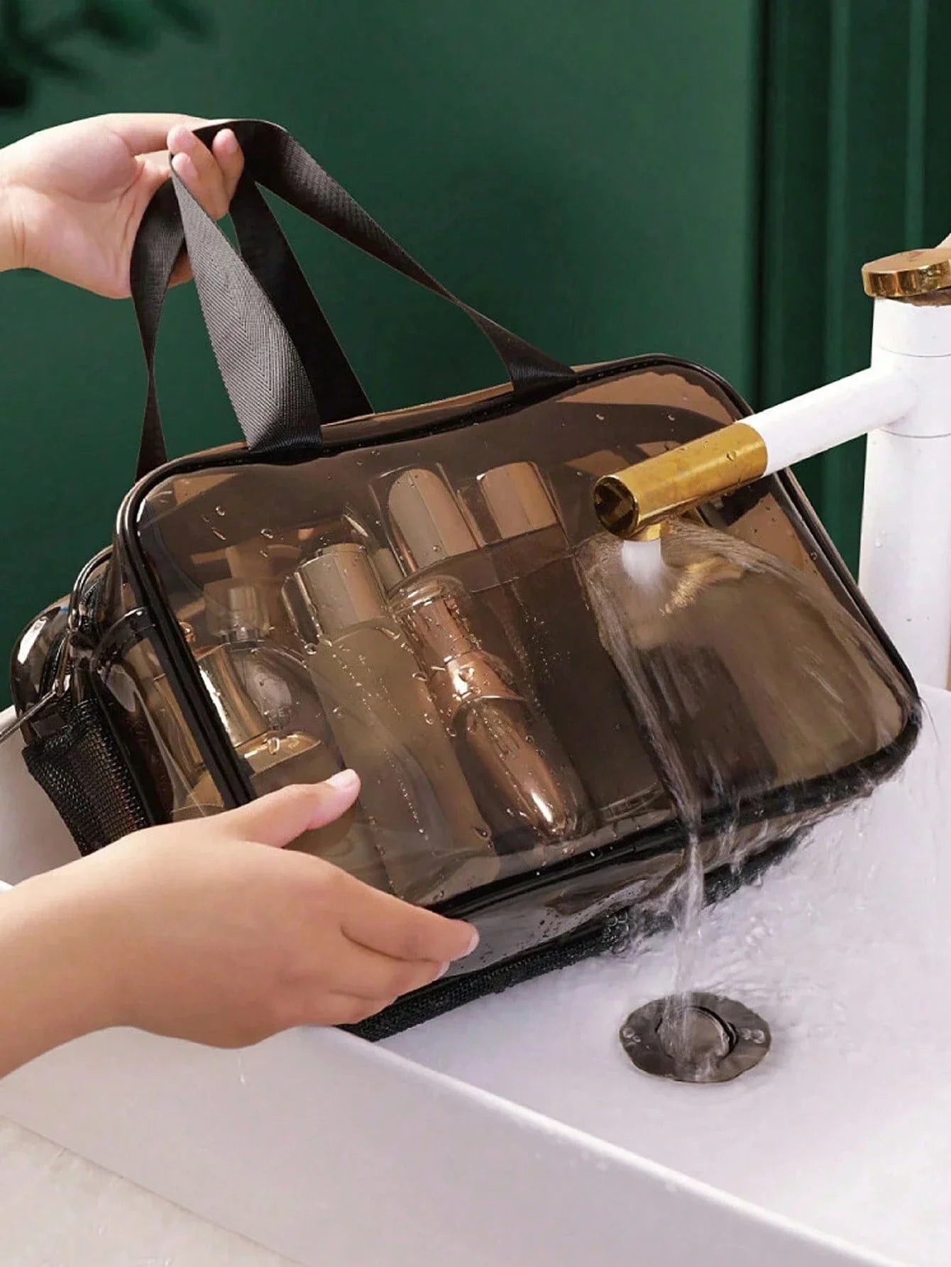 Trousse Maquillage Transparente Voyage - Sac Cosmétiques Portable Organisateur Beauté