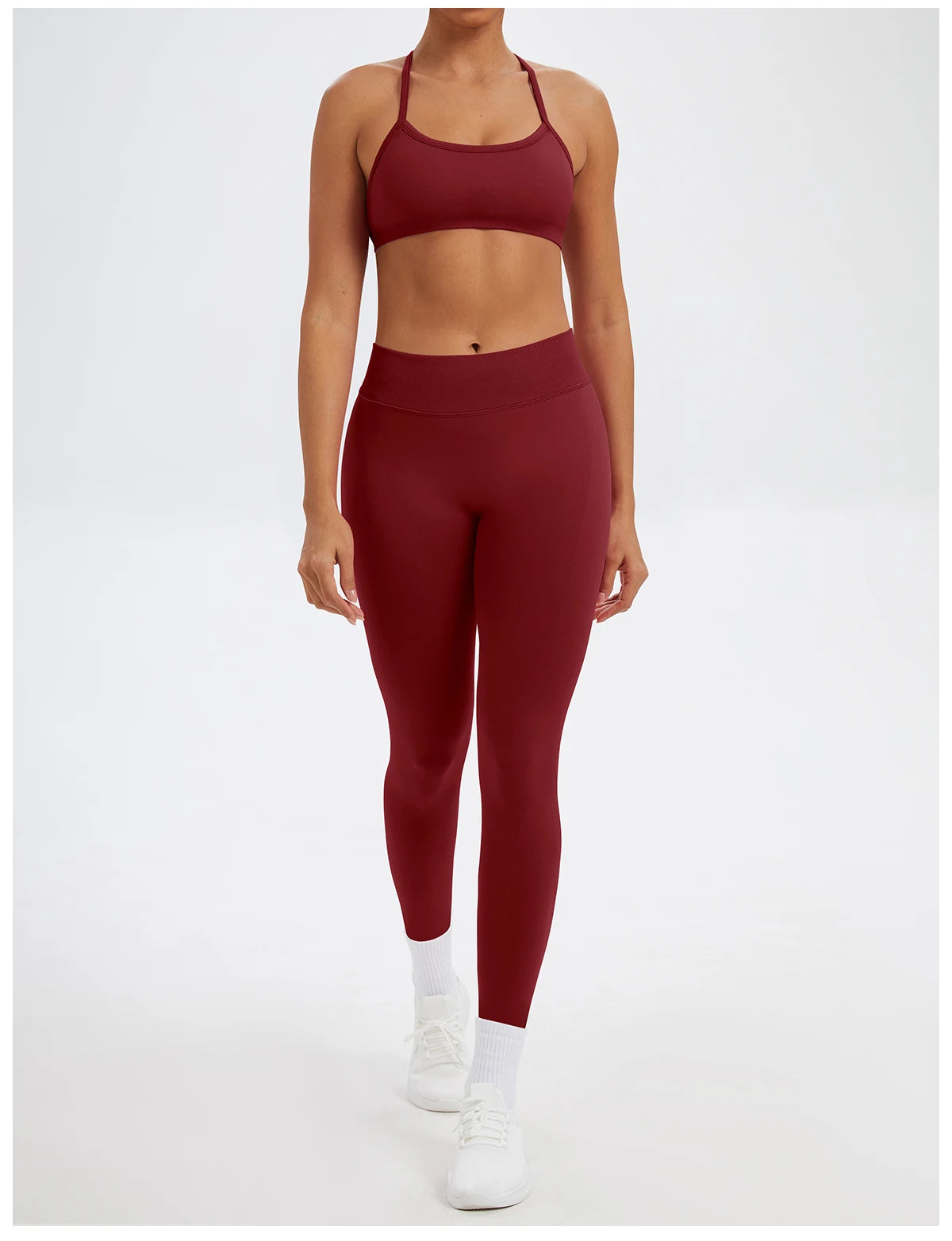 Ensemble Sport Femme 2 Pièces Sans Coutures – Top & Legging Yoga
