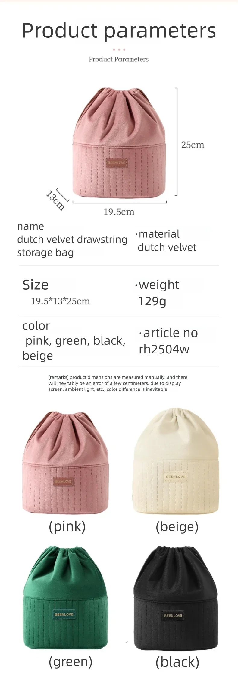 Sac Cosmétique en Velours Grande Capacité Trousse de Maquillage Voyage Multifonctionnelle Portable avec Zip Élégant pour Usage Quotidien