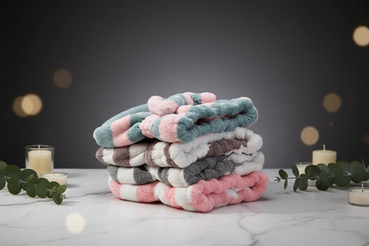 Serviette Cheveux Séchage Rapide Nœud Papillon - Turban Microfibre Bonnet Bain Femme Accessoire Salle de Bain