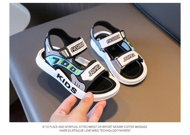 Sandales Enfant 2025 Cartoon Velcro - Chaussures Été Semelle Souple Antidérapante Garçon Coréen