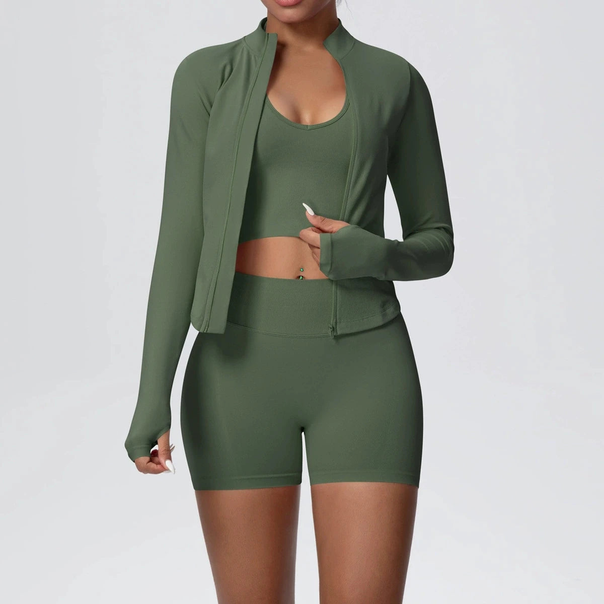 Ensemble Sport Femme 3 Pièces Sans Coutures – Yoga & Fitness
