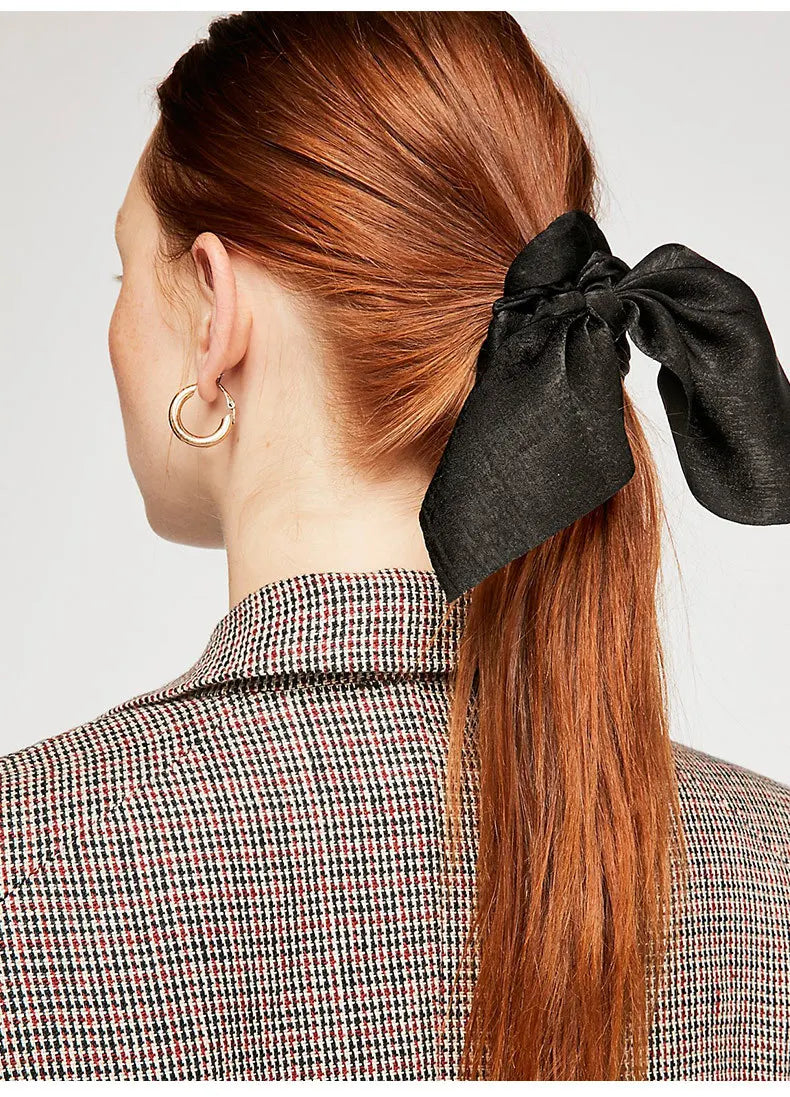 Chouchou Imprimé Floral Léopard Nœud Papillon - Élastique Cheveux Queue de Cheval Femme Fille Accessoires Mode