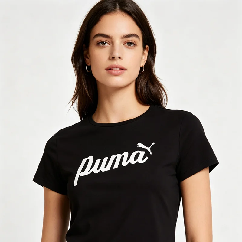 T-shirt Femme PUMA Col Rond – Sport & Casual, Coton, Coupe Ajustée