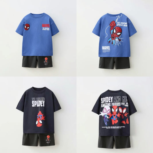 Ensemble Été Spider-Man Garçon - T-Shirt et Short 2 Pièces | Survêtement Décontracté Enfant