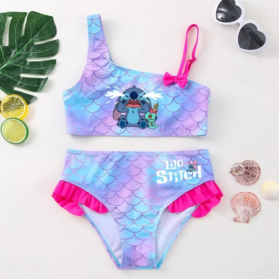 Maillot de Bain Fille Lilo & Stitch Sirène 2 Pièces - Bikini Été