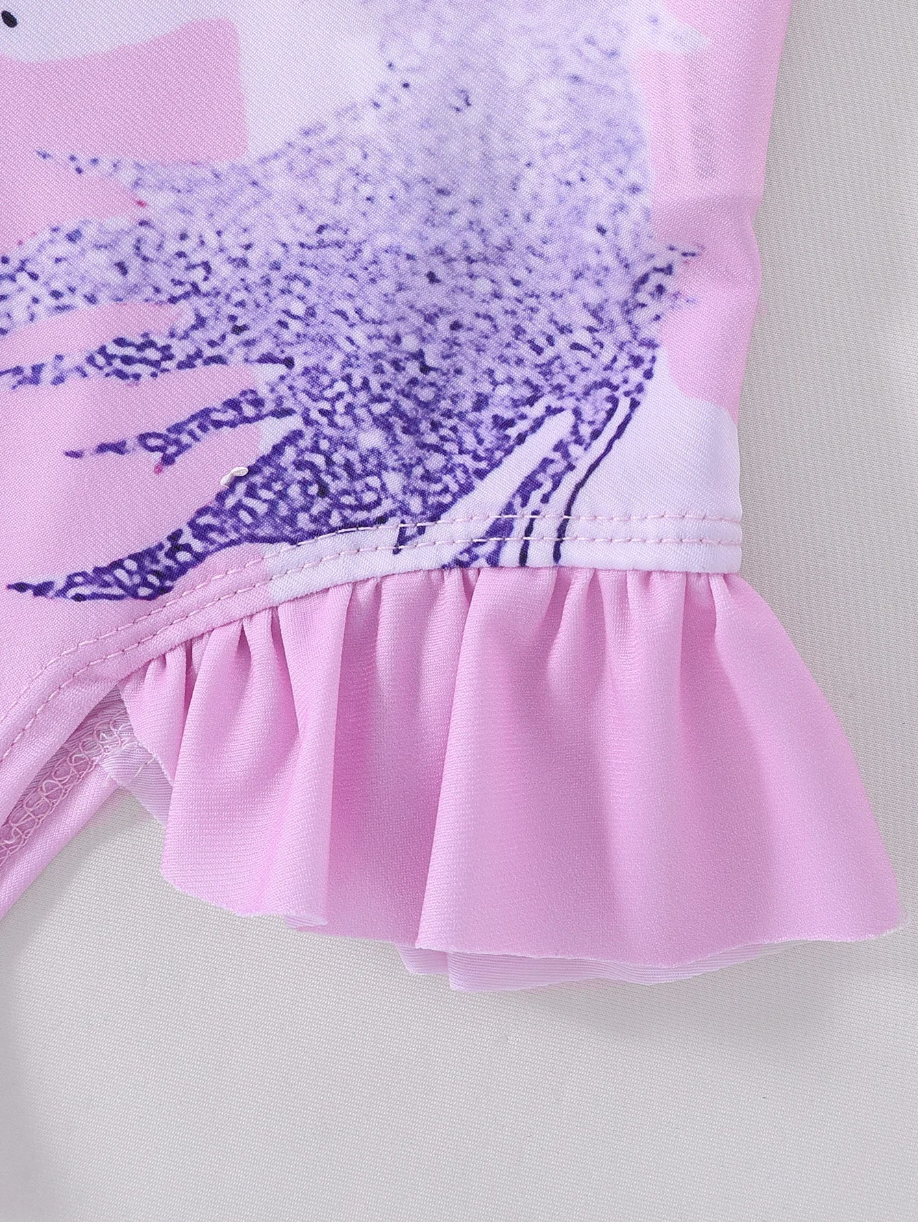 Ensemble Maillot de Bain Bébé Fille + Bandeau - Licorne Sequins 2 Pièces