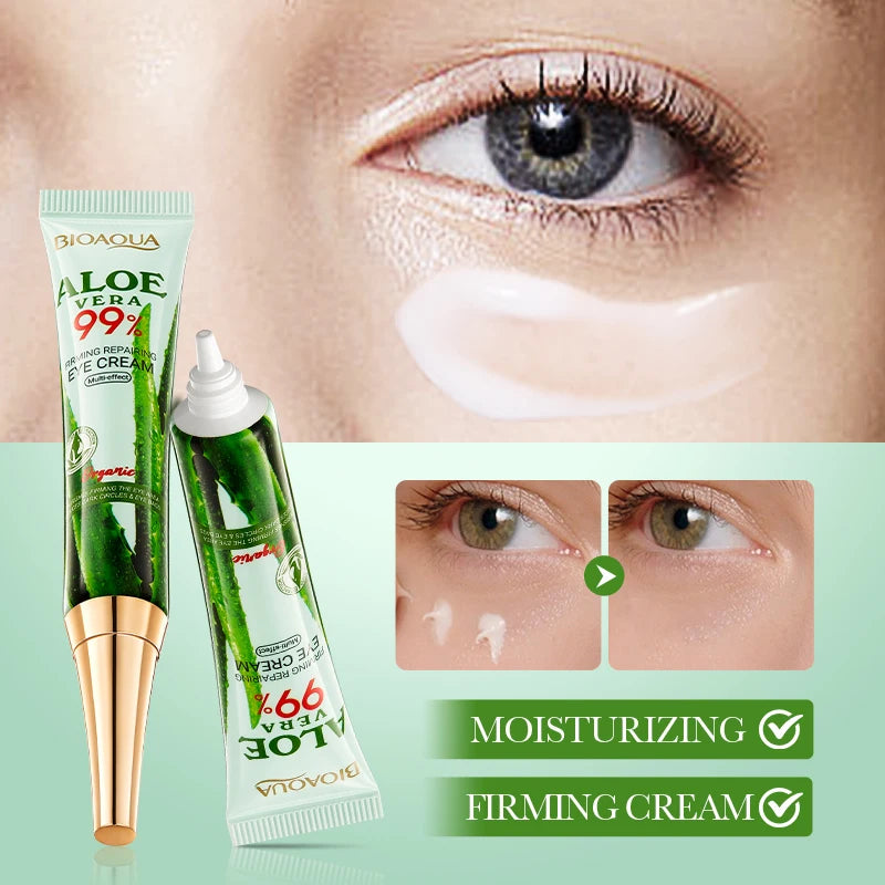 Crème Contour Yeux BIOAQUA Aloe Vera - Anti-Cernes Poches Anti-Âge Rides Hydratant Soin Yeux