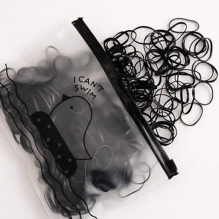Élastiques Cheveux Noirs 1000pcs - Mini Élastiques Haute Élasticité Queue de Cheval Femme Fille
