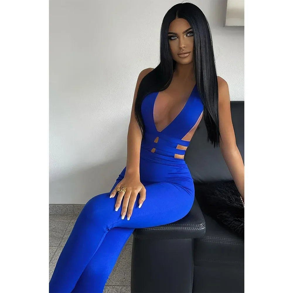 Combinaison Femme Sexy Soirée Col V - Sans Manches Moulante Banquet Nightclub Printemps Été