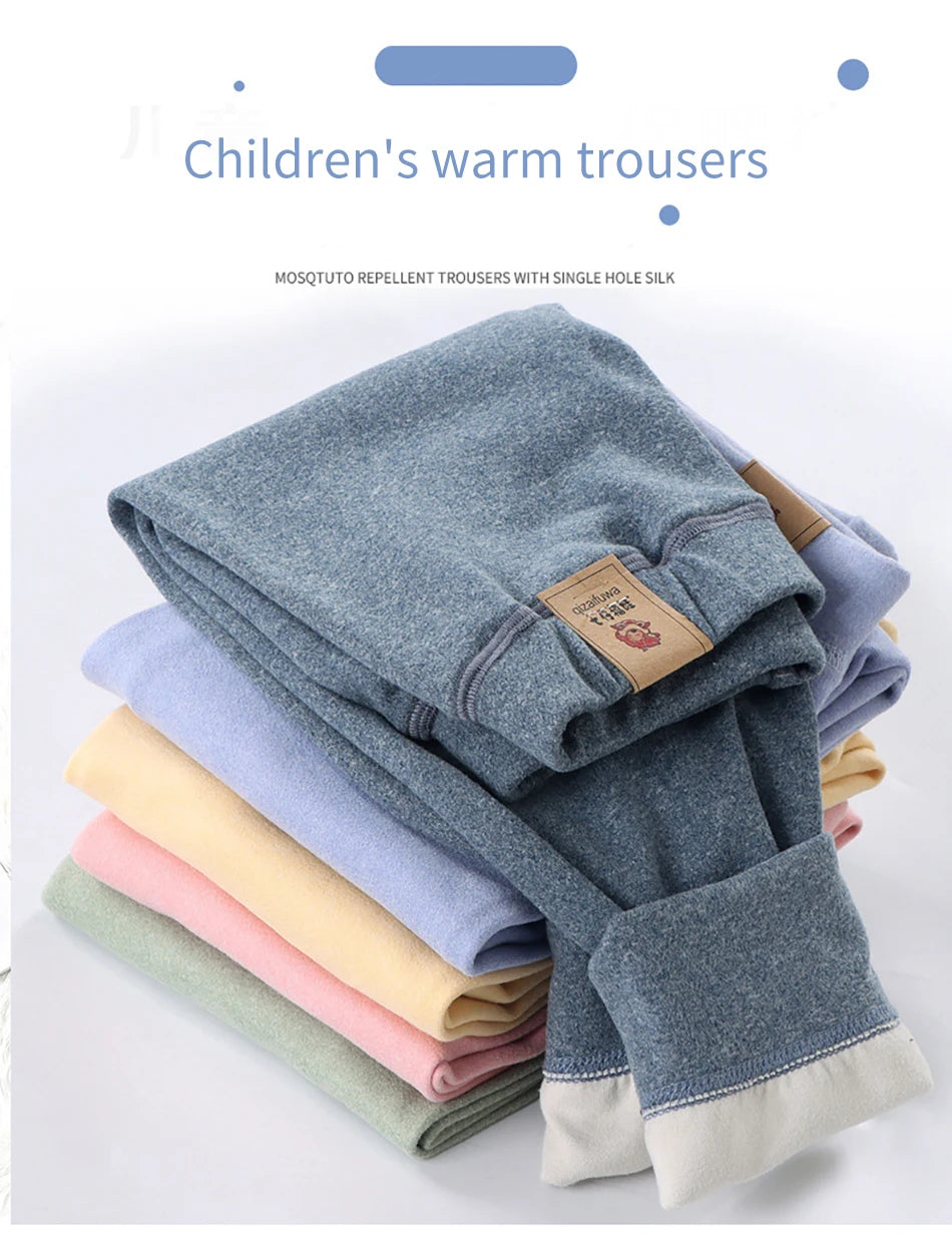 Pantalon Doublé Polaire Enfant Hiver - Bas Élastique Chaud Garçon Fille