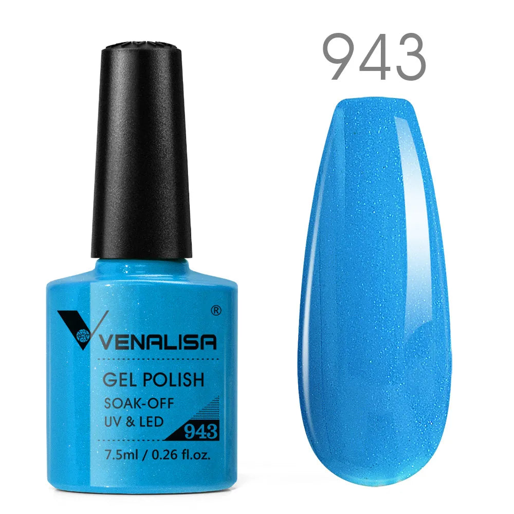 Vernis Gel Ongles Paillettes Réfléchissantes VENALISA - Néon Couverture Complète UV Manucure Nail Art