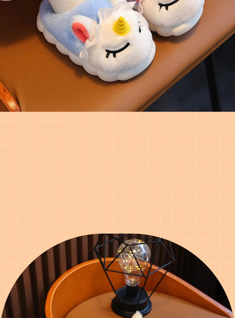 Chaussons Coton Enfants 2024 Automne Hiver - Pantoufles Chaudes Antidérapantes Garçons Filles