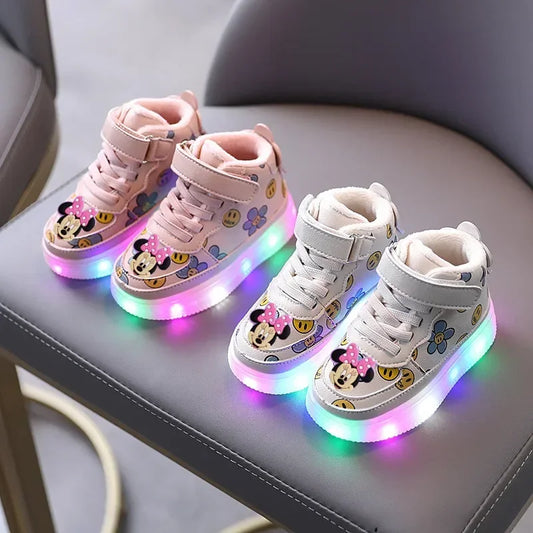 Baskets Mickey Mouse Lumineuses Enfant - Chaussures Sport LED Disney