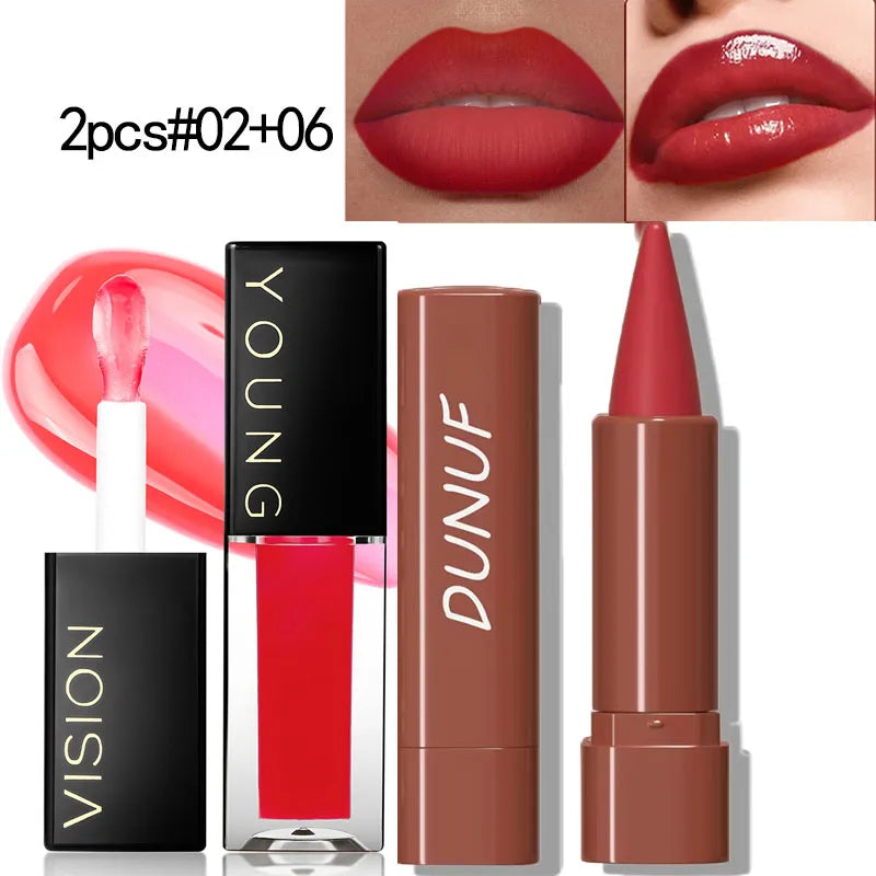 Crayon Contour Lèvres Dégradé Mat Velouté - Application Douce Rouge à Lèvres Lèvres Définies Élégantes