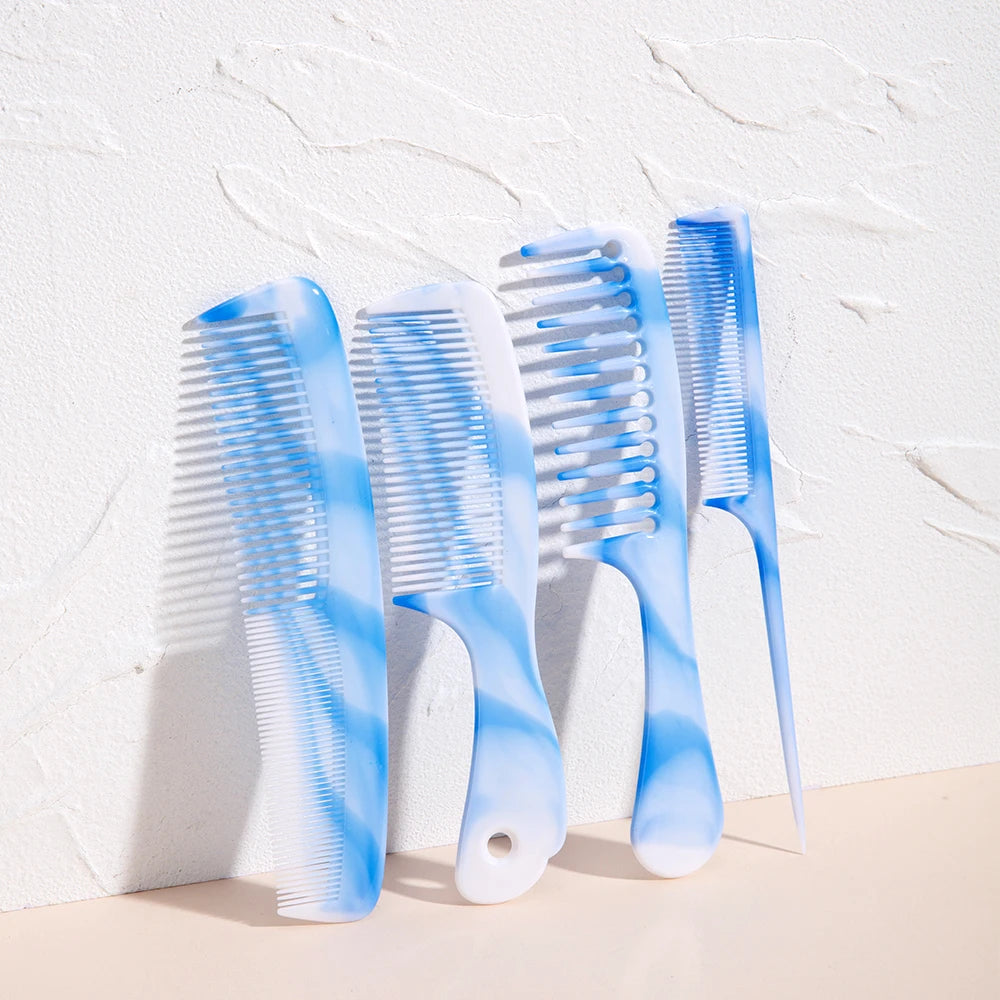 Set 4 Peignes Cheveux Couleur Bonbon - Peigne Large Dents Fines Queue Souris Double Tête | Multifonction