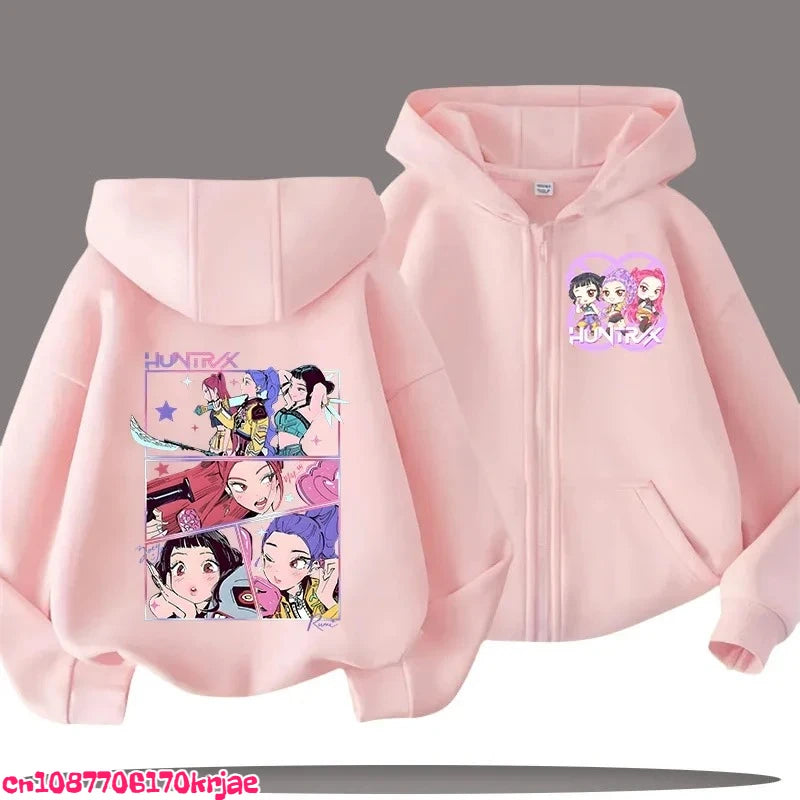 Sweat à Capuche Demon Slayer Enfant - Zip Kimetsu no Yaiba Garçon Fille 3-14 Ans