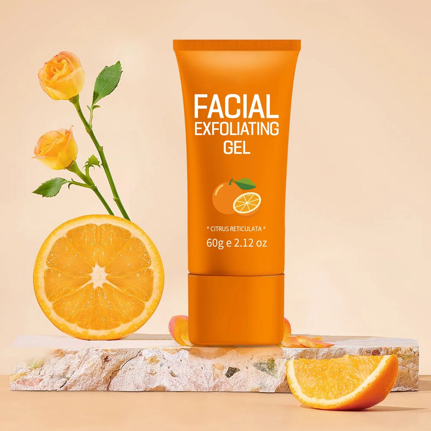 Gel Exfoliant Orange 60g - Gommage Visage Corps Hydratant Blanchissant Nettoyant Doux