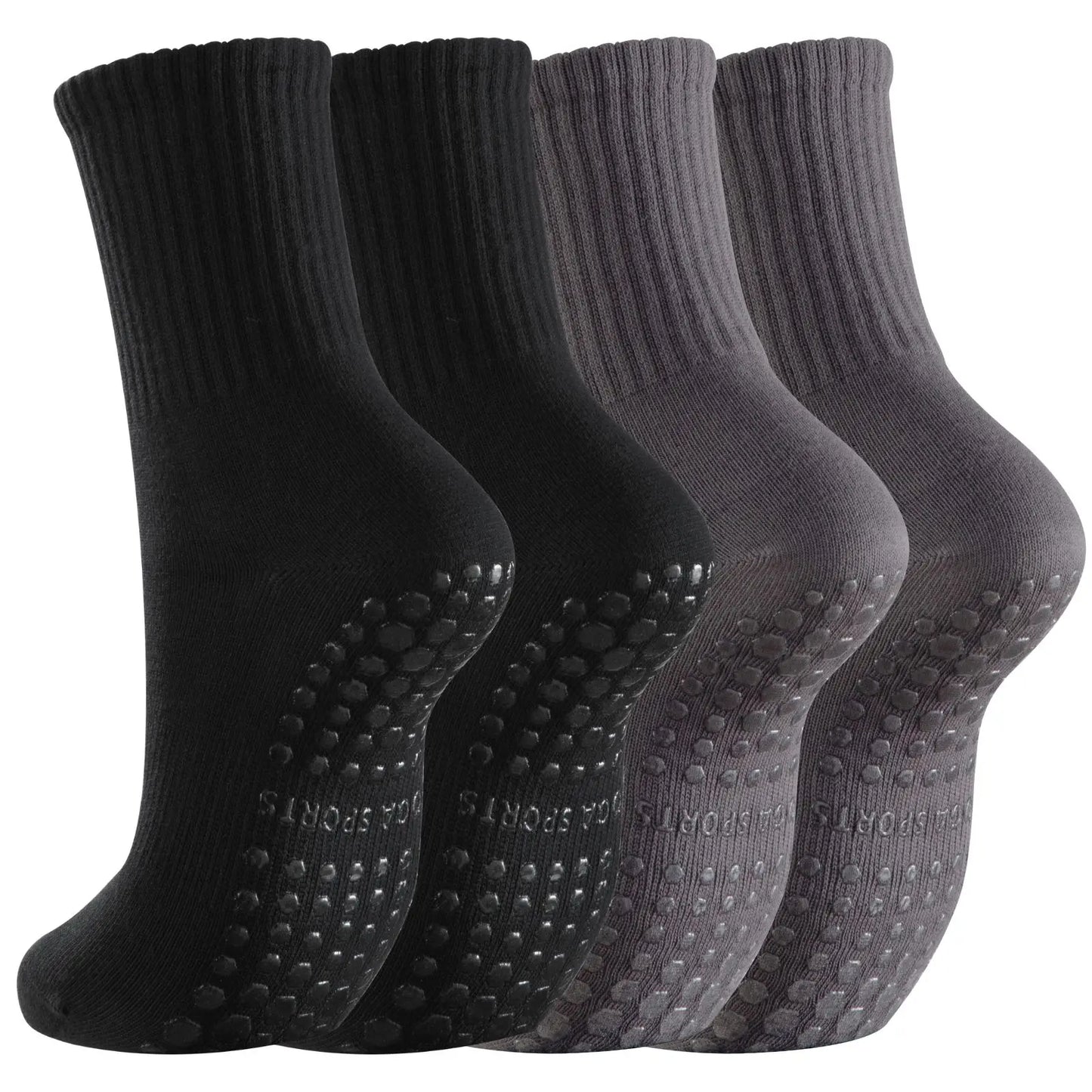 Chaussettes sport Antidérapantes - Lot de 2 Paires avec Grips