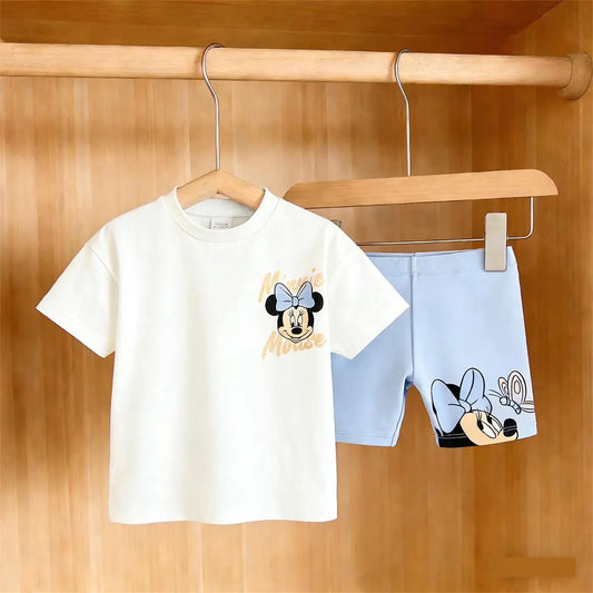 Ensemble 2 pièces Disney Minnie - T-shirt blanc + Short bleu