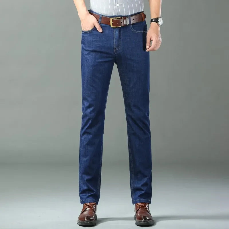 Jean Denim Léger Homme - Bleu Stretch Coton Printemps Été
