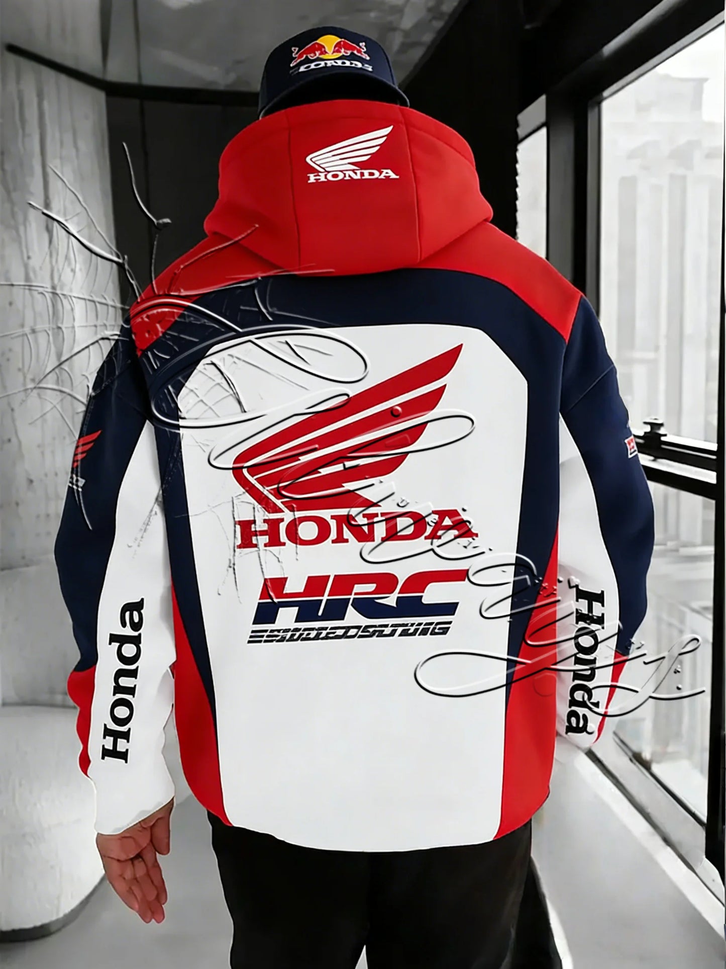 Sweat Capuche Moto Honda Racing 2026 - Homme Off-Road Sport, Impression 3D Loose Fit Chaud Automne Hiver