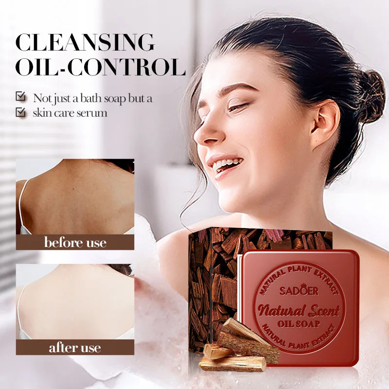 Savon Artisanal Bois Santal Femme - Nettoyant Profond Corps Blanchissant Huile Essentielle Rasage Éclaircissant