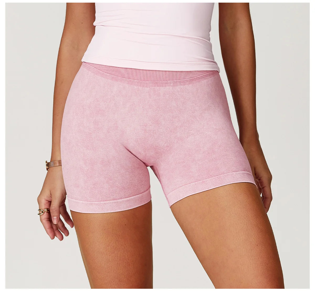 Short de Yoga Taille Haute Femme – Nylon Elasthanne, Sans Coutures, Gainant