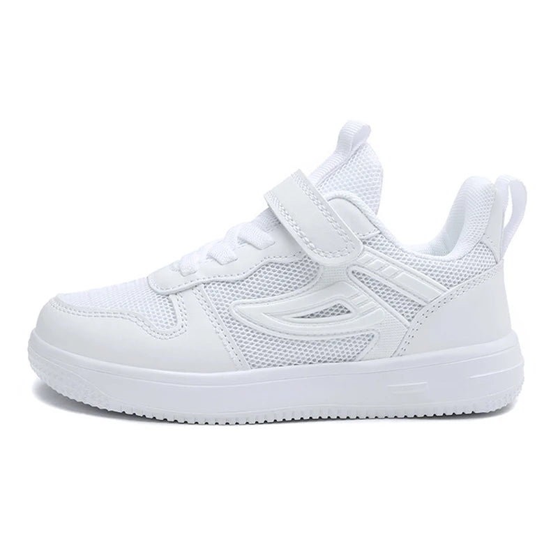 Baskets Enfant Blanches Mesh - Chaussures Sport Mode Respirantes Garçon Fille Printemps Été