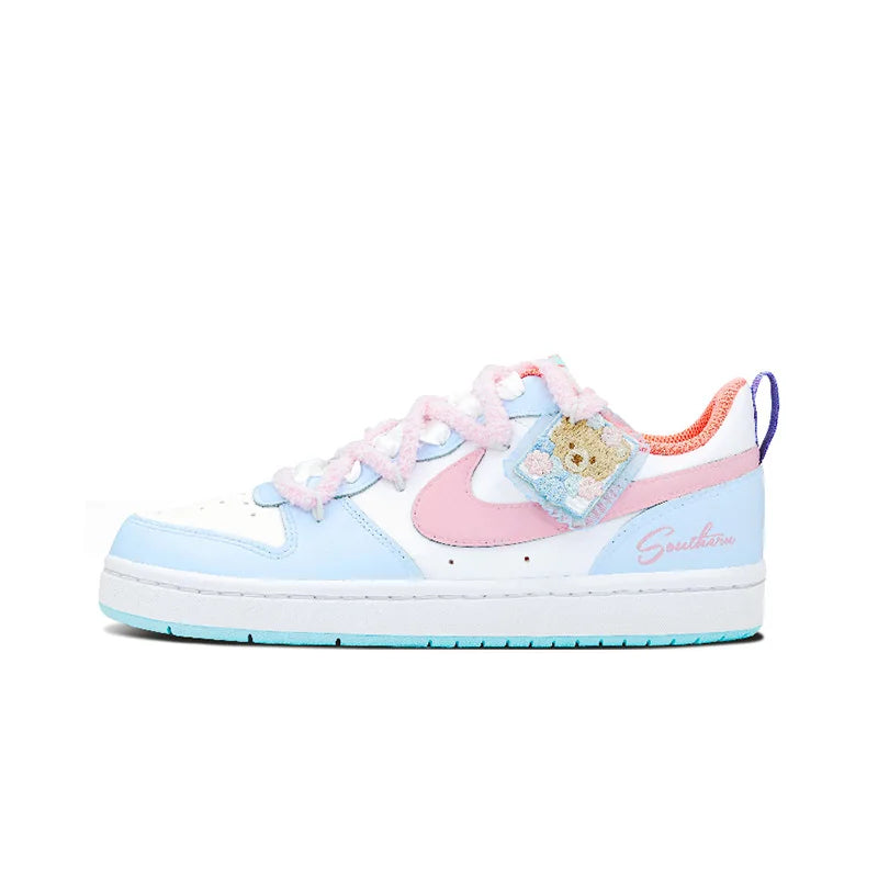 Sneakers Nike Court Borough Custom « Baleine Cœur & Bonbon » – Doux Joueur Femme