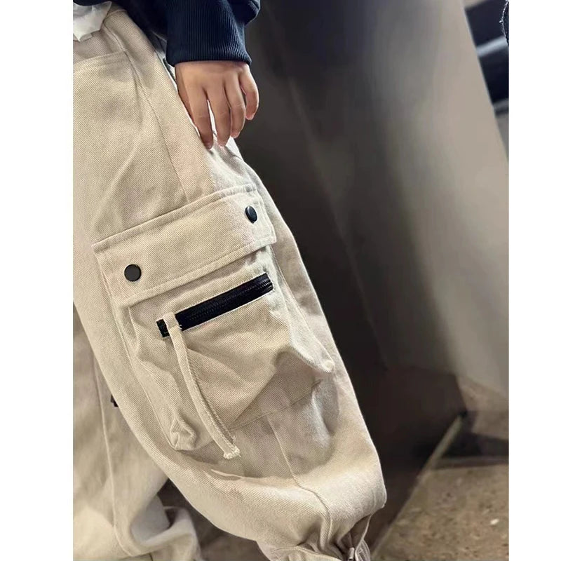 Pantalon cargo garçon streetwear - Style baggy décontracté