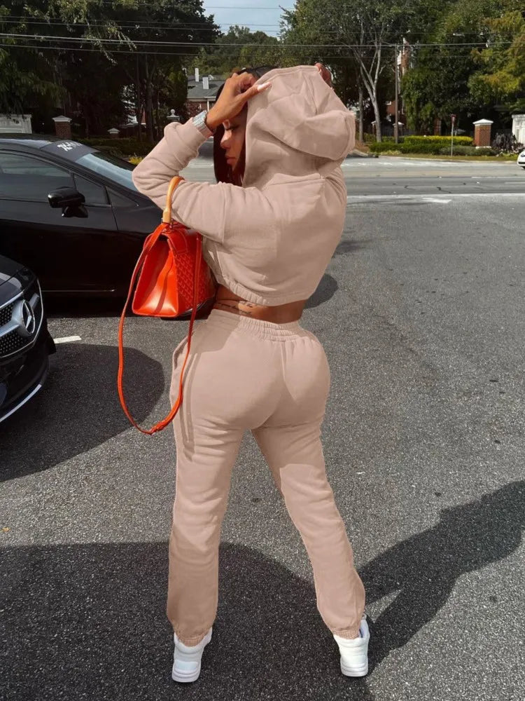 Ensemble Sportswear Femme 2 Pièces - Sweat Workout Pantalon Jogging Fitness