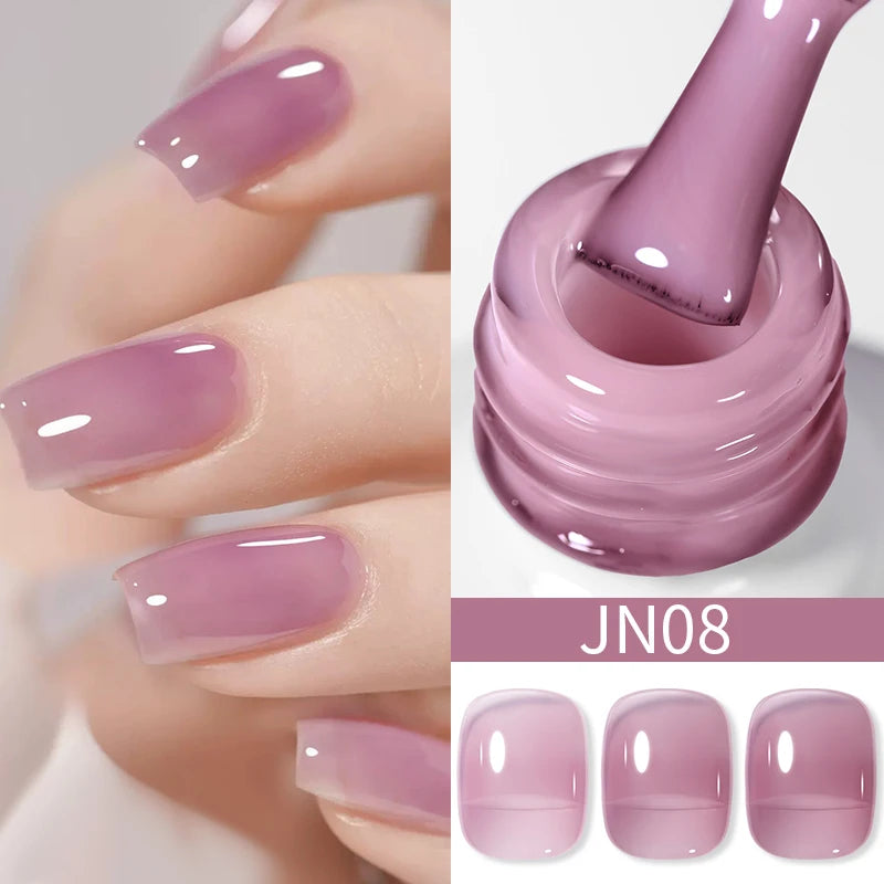 Vernis Gel BORN PRETTY Noir Jelly Nude 10ml - 74 Couleurs Translucide Semi-Permanent UV LED Nail Art DIY Maison