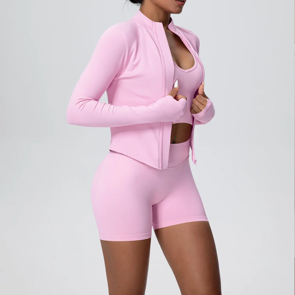 Ensemble Sport Femme 3 Pièces Sans Coutures – Yoga & Fitness