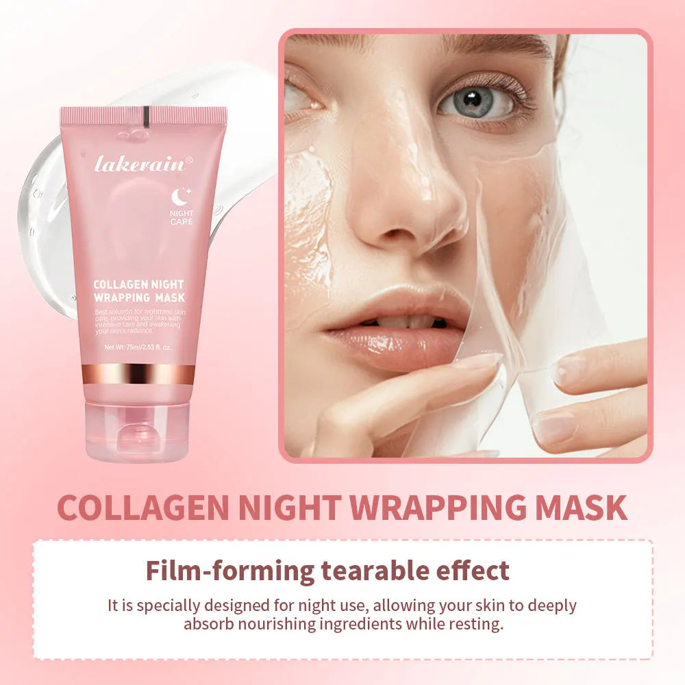 Crème Gelée Collagène Hydrolysé - Masque Nuit Hydratant Raffermissant Peel-Off