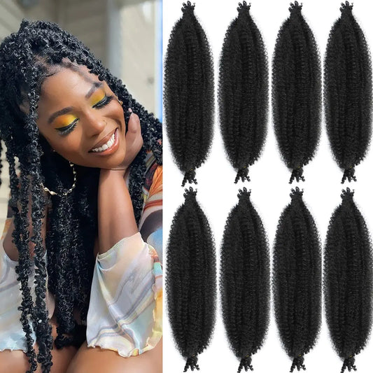 Extension Crochet Afro Kinky Curly Marley Braid 16/24 Pouces - Mèches Tresses Synthétiques Afro Curl pour Femmes