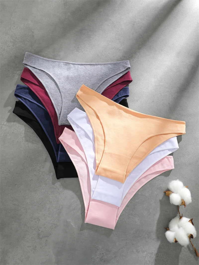 Culottes Femme FINETOO Lot 6 Pièces - Coton Sans Couture Respirantes Taille Basse