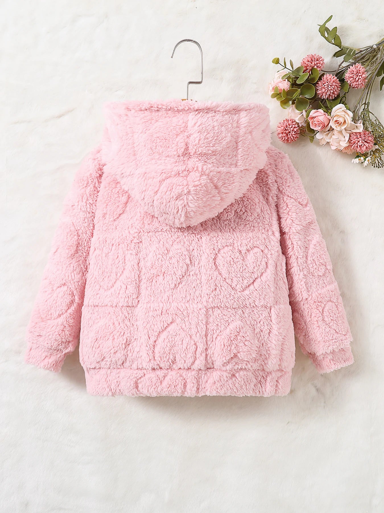 Manteau Cachemire Fille à Capuche Printemps Automne - Veste Chaude Fashion Enfant